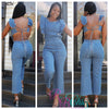 Butterfly Denim Jumpsuit