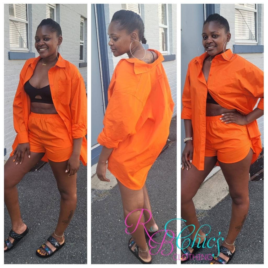 Relaxed Summer Short Set (Orange)