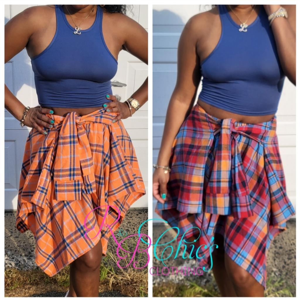 Shirt Tie Waist Skirt