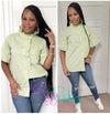 Bell Sleeve Button Up (Sage)